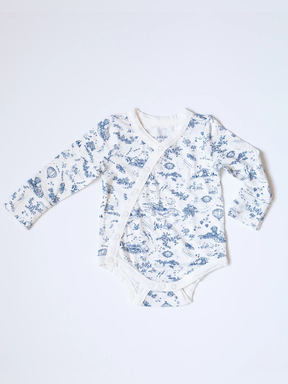 MAMAN Jannie Storytime Toile Wrap Bodysuit – 0-3 Months
